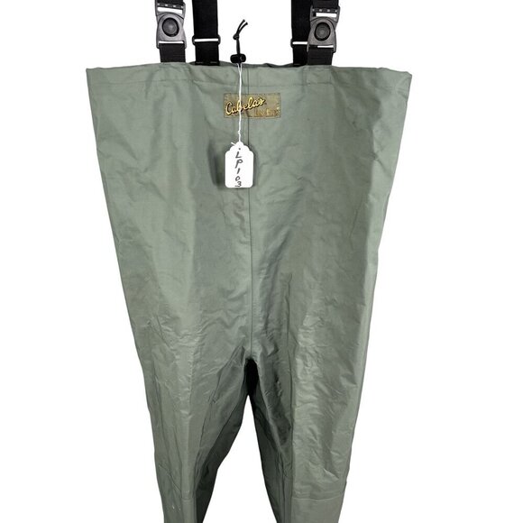 Cabelas Mens 9 Dry-Plus Chest Waders Adjustable Straps Attached Boots Waterproof - Picture 15 of 16